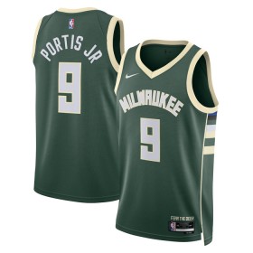 Män Milwaukee Bucks Tröja Bobby Portis JR 9 Nike 2022-23 Icon Edition Grön Swingman